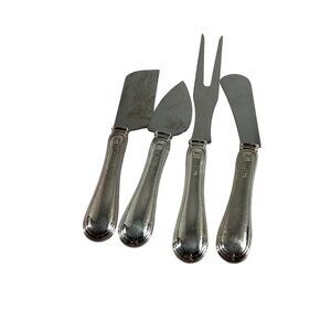 Sheratonn Silver Plate Handle Serving Flatware Set 4 Pieces Cheese Knife Fork